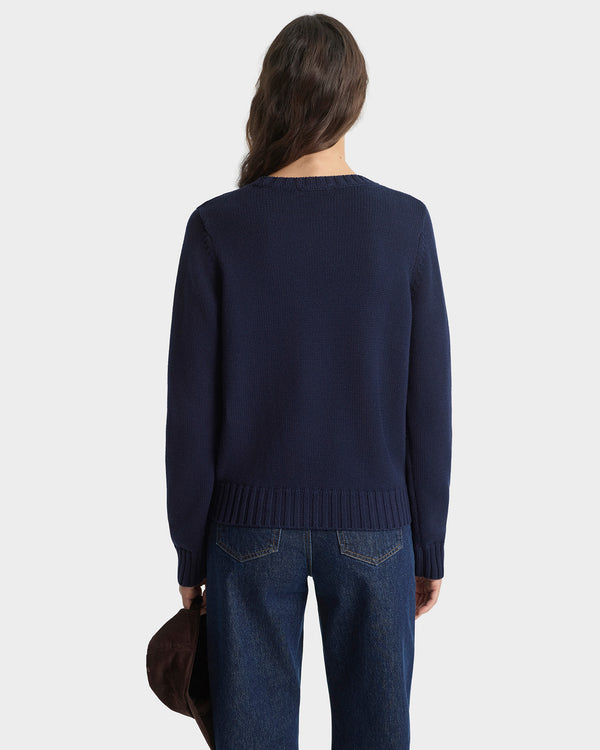 Sporty & Rich Horse Knitted Sweater - Navy