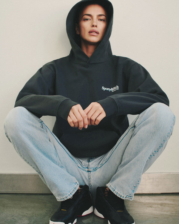 Sporty & Rich HWCNY Hoodie - Faded Black/White