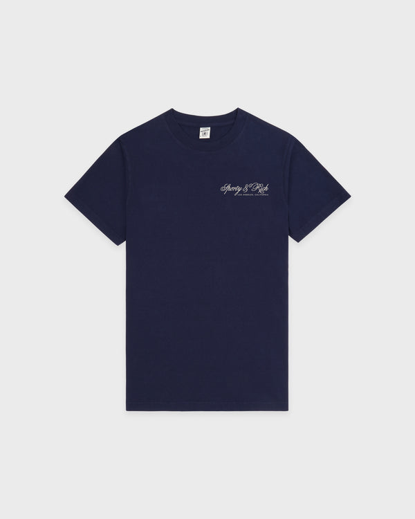 sporty & rich International T-Shirt - Navy/Ecru