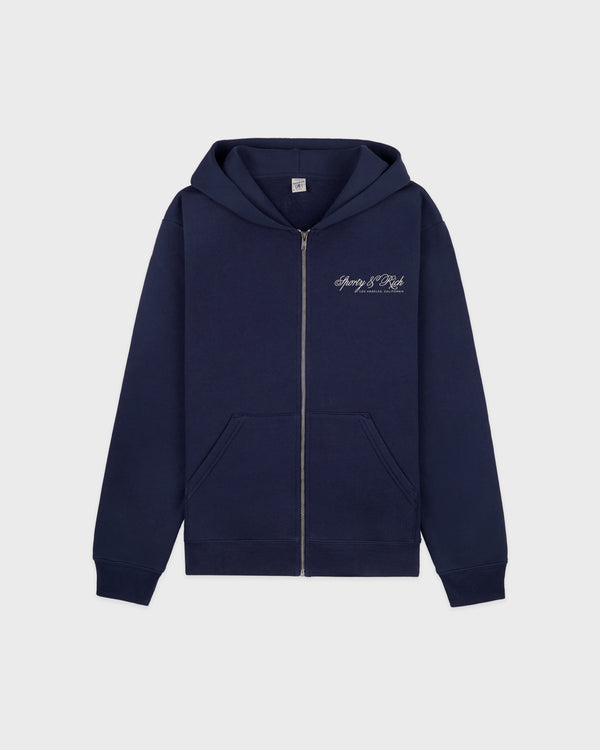 sporty & rich International Zip Hoodie - Navy