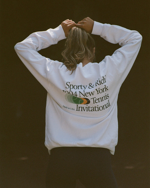 Sporty & Rich Invitational Crewneck - White/Forest
