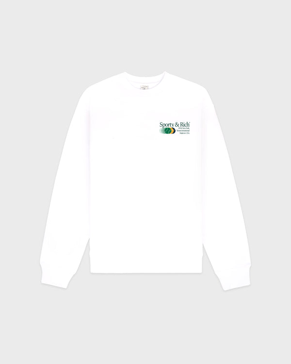 sporty & rich Invitational Crewneck - White/Forest