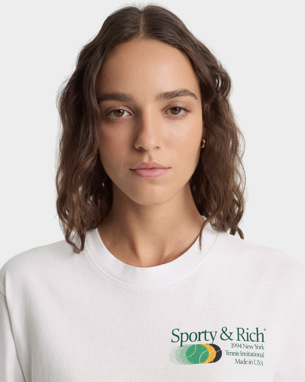 Sporty & Rich Invitational T-Shirt - White/Forest