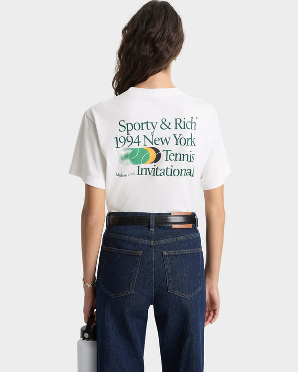 Sporty & Rich Invitational T-Shirt - White/Forest