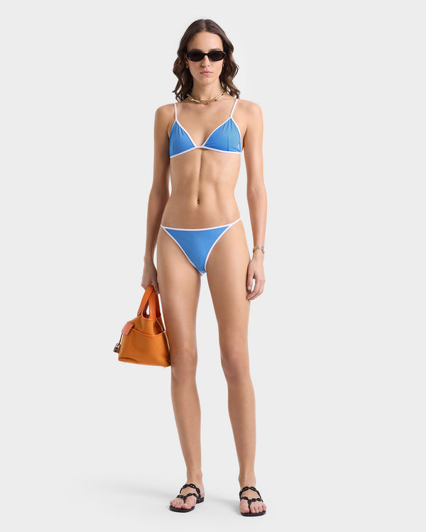 Sporty & Rich Kate Bikini Top - Juniper/White