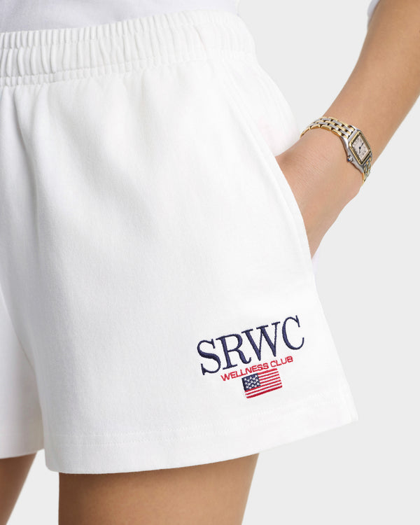 Sporty & Rich Nautical Embroidered Disco Short - White