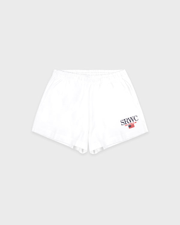 sporty & rich Nautical Embroidered Disco Short - White