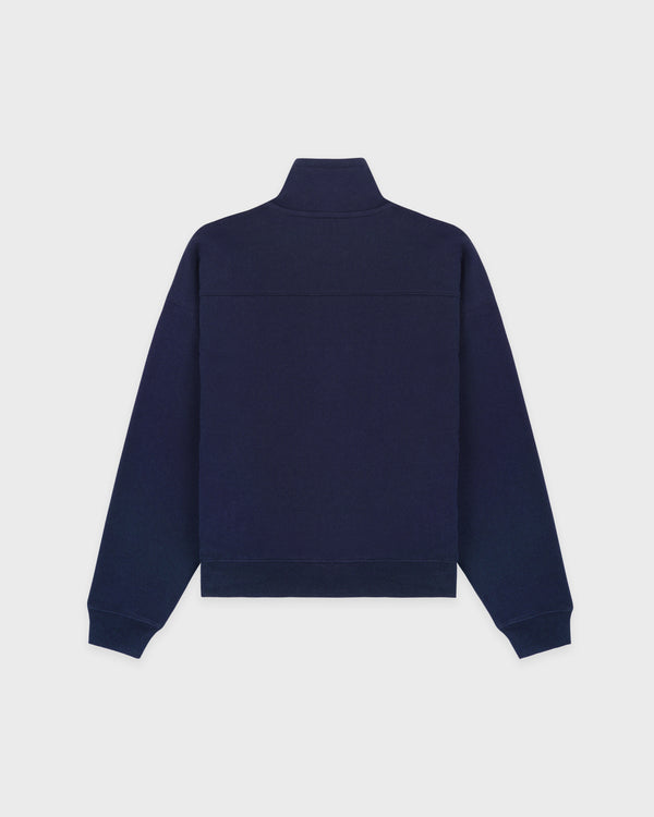Sporty & Rich Nautical Embroidered Quarter Zip - Navy