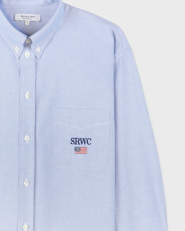 Sporty & Rich Nautical Oversized Oxford Shirt - Blue