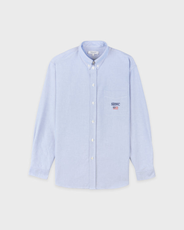 sporty & rich Nautical Oversized Oxford Shirt - Blue