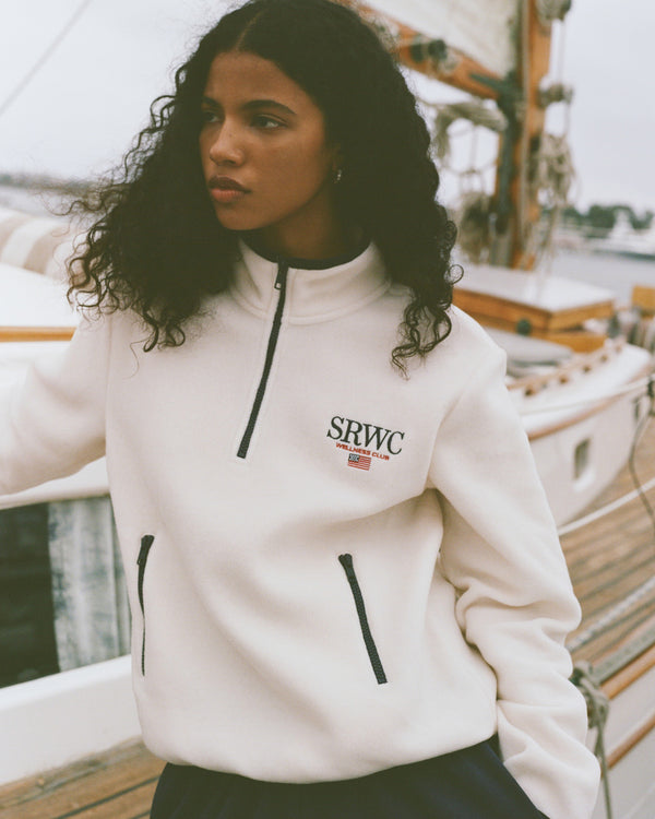 Sporty & Rich Nautical Polar Quarter Zip - Ecru