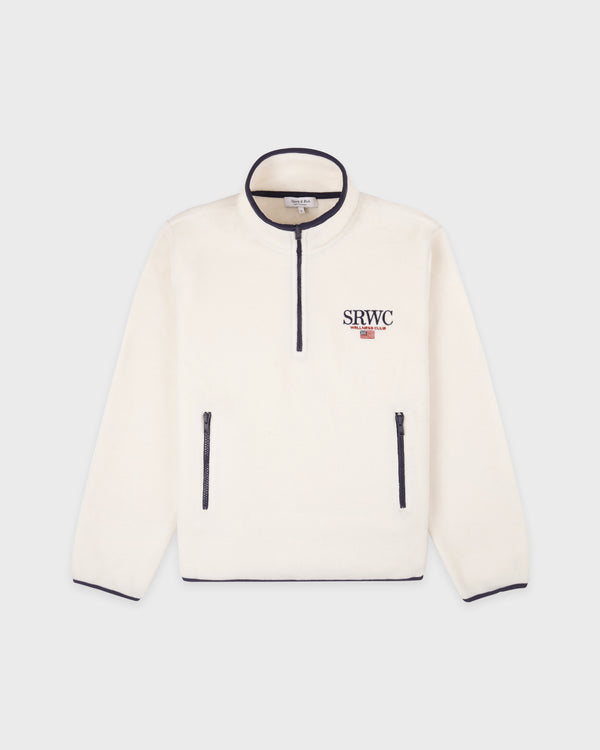 sporty & rich Nautical Polar Quarter Zip - Ecru