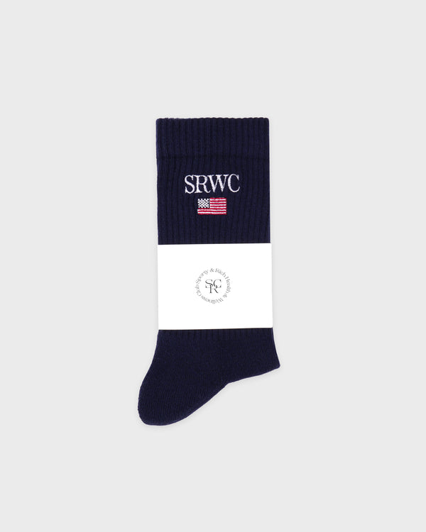 Sporty & Rich Nautical Socks - Navy/White/Ruby