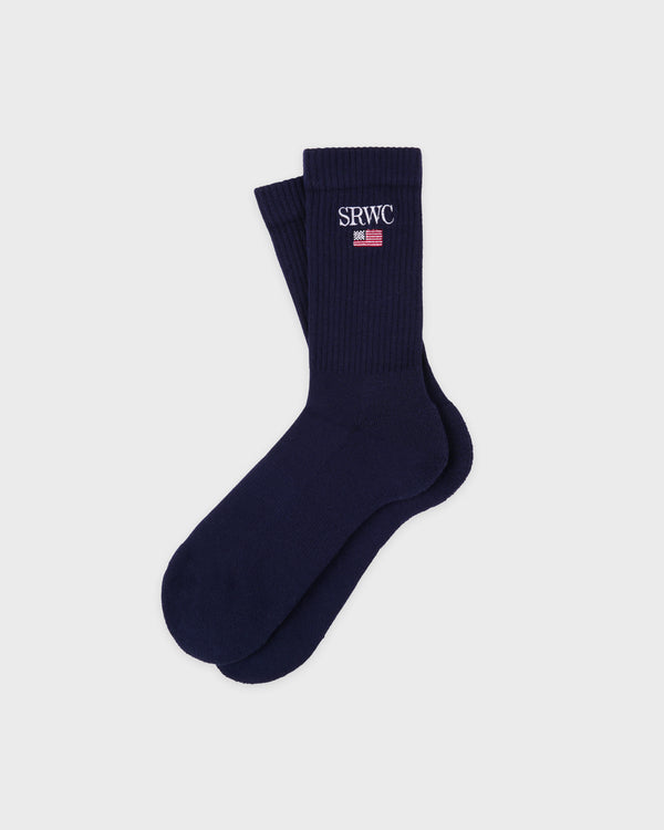 sporty & rich Nautical Socks - Navy/White/Ruby