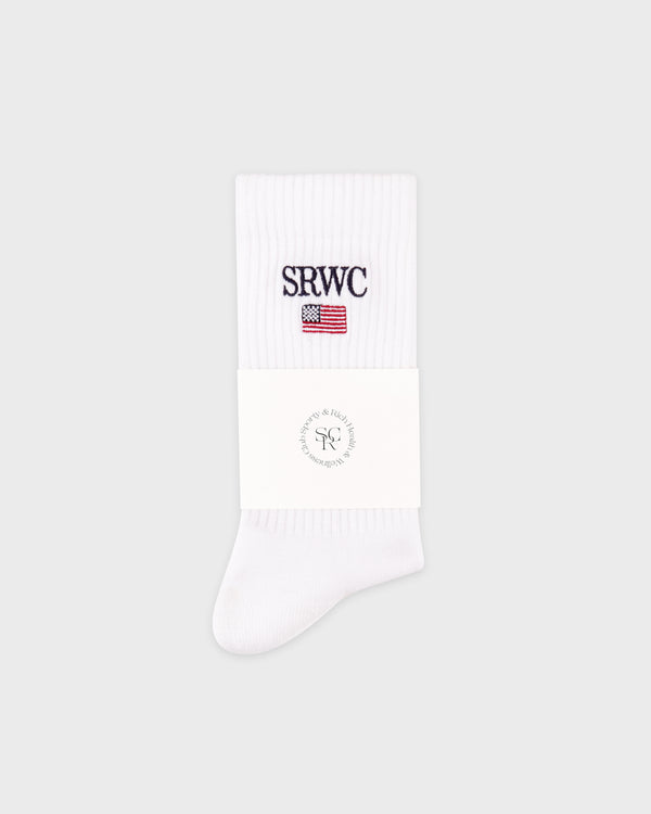 Sporty & Rich Nautical Socks - White/Navy/Ruby