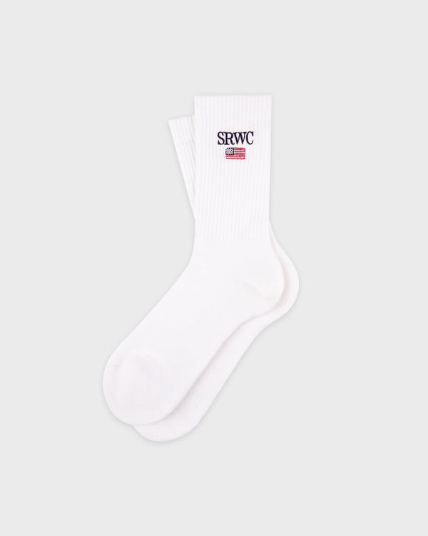 Sporty & Rich Nautical Socks - White/Navy/Ruby