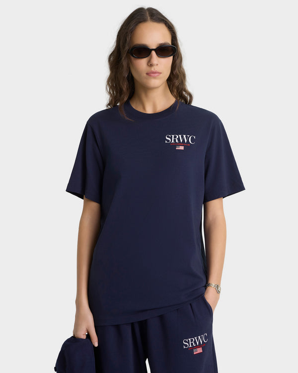 Sporty & Rich Nautical T-Shirt - Navy/White