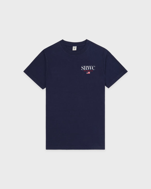 sporty & rich Nautical T-Shirt - Navy/White