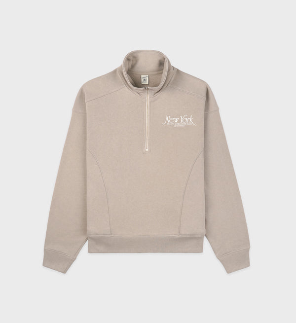 sporty & rich NY 94 Quarter Zip - Elephant/White