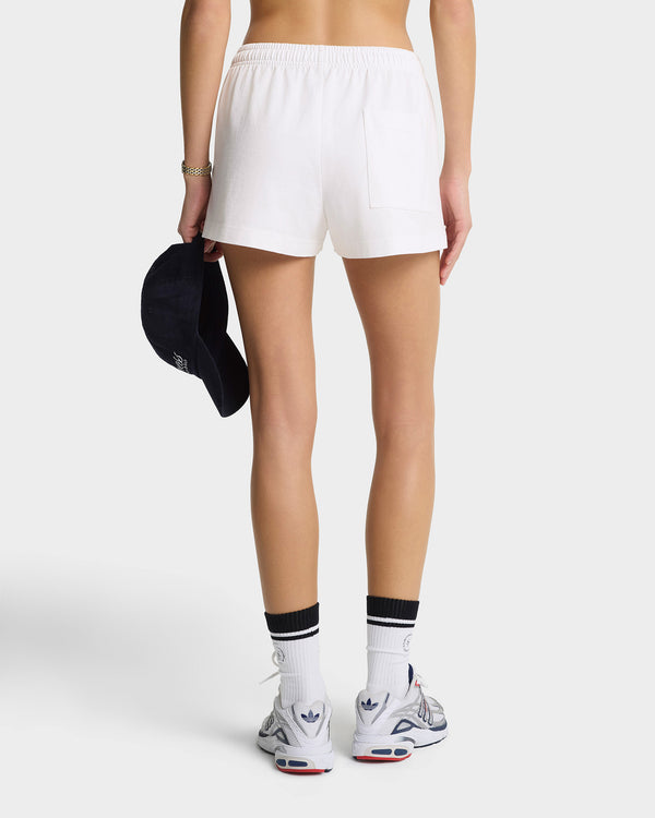 Sporty & Rich NY Crest Embroidered Disco Short - White