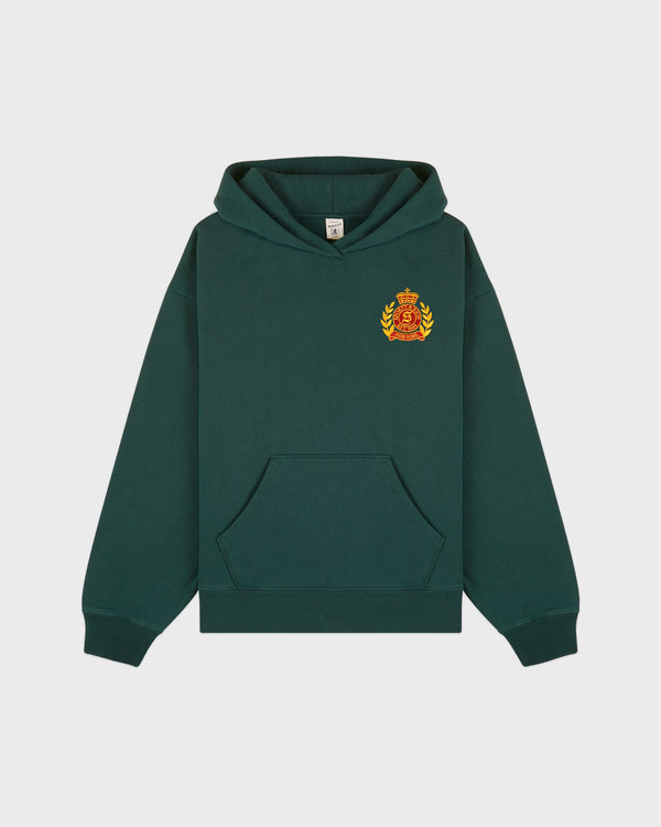 sporty & rich NY Crest Embroidered Hoodie - Forest