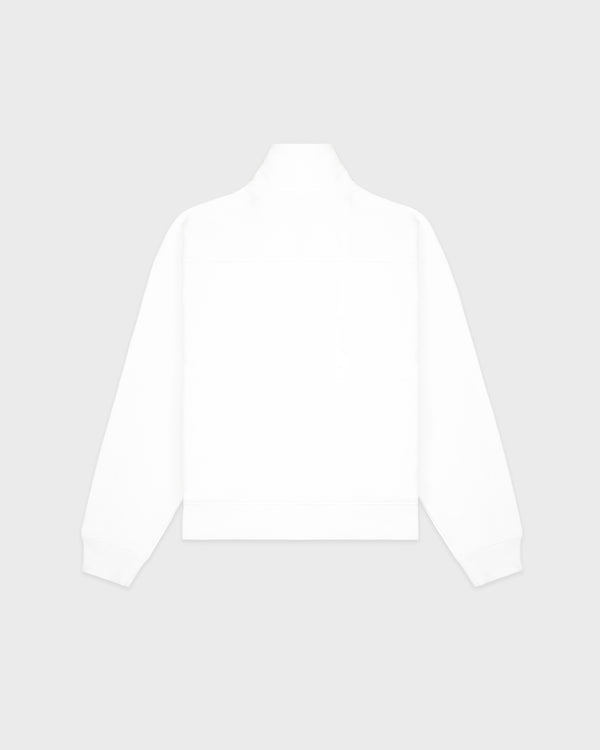 Sporty & Rich NY Crest Embroidered Quarter Zip - White