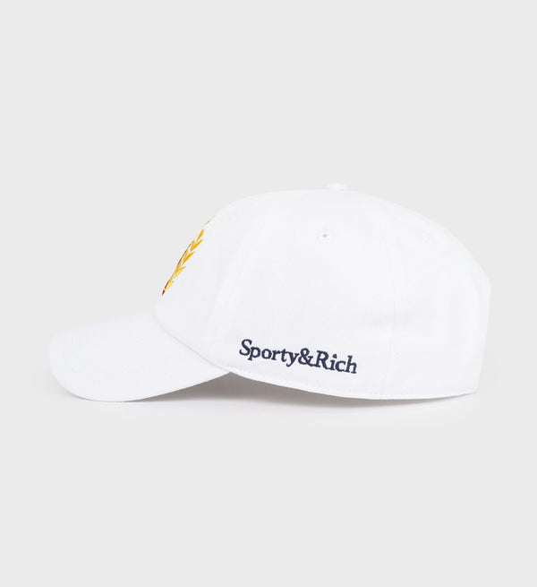 Sporty & Rich NY Crest Hat - White/Gold