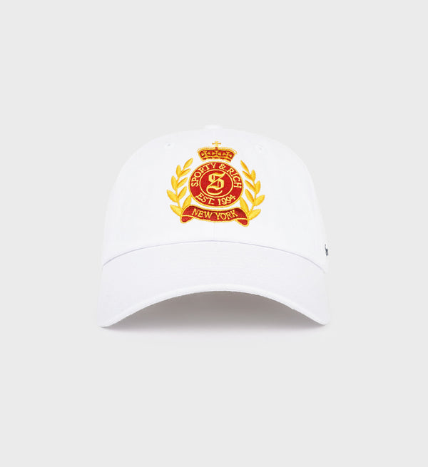 sporty & rich NY Crest Hat - White/Gold