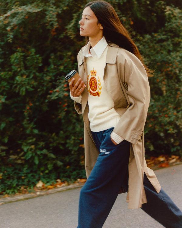 Sporty & Rich NY Crest Knitted Sweater - Ecru