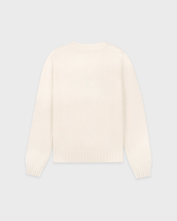 Sporty & Rich NY Crest Knitted Sweater - Ecru
