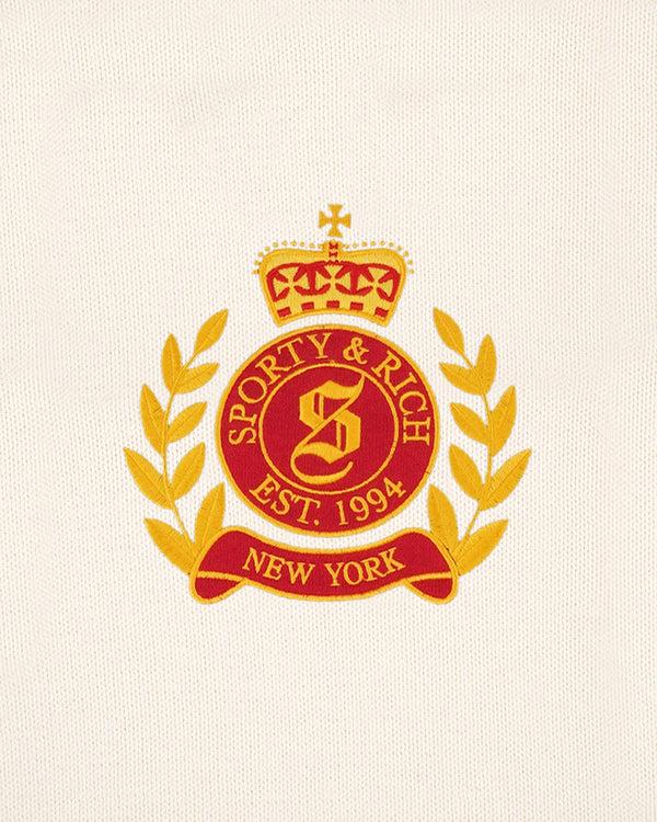 Sporty & Rich NY Crest Knitted Sweater - Ecru