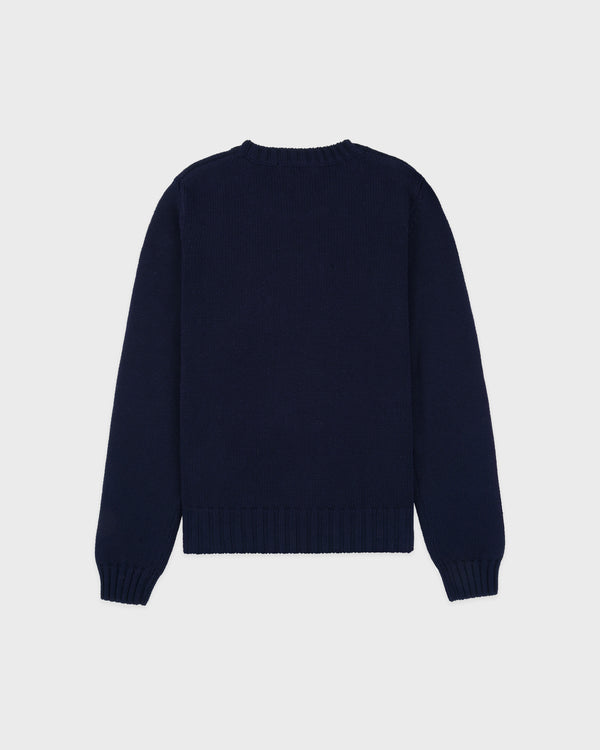 Sporty & Rich NY Crest Knitted Sweater - Navy