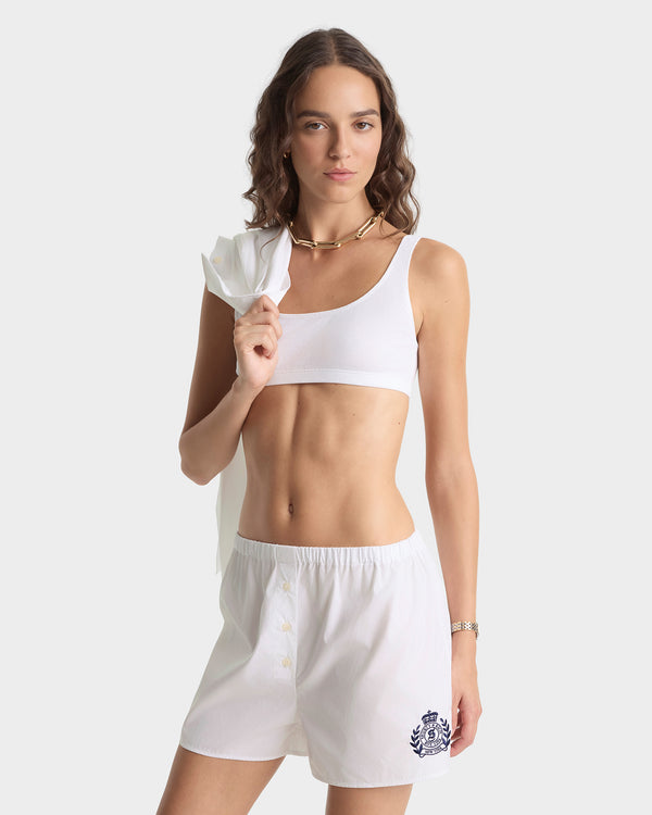 Sporty & Rich NY Crest Mini Boxer - White/Navy