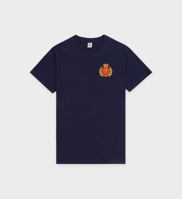 sporty & rich NY Crest T-Shirt - Navy/Gold