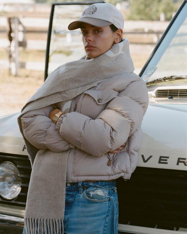 Sporty & Rich NY Crest Wool Hat - Ecru/Toffee