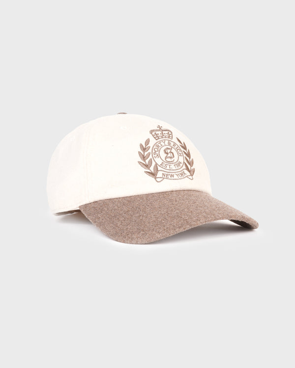 Sporty & Rich NY Crest Wool Hat - Ecru/Toffee