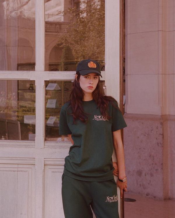 Sporty & Rich NY Crest Wool Hat - Forest/Gold