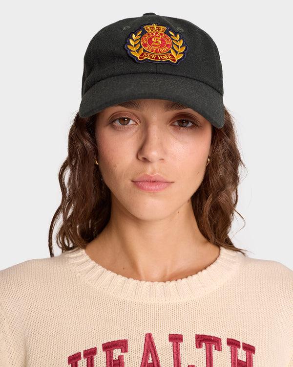 Sporty & Rich NY Crest Wool Hat - Forest/Gold