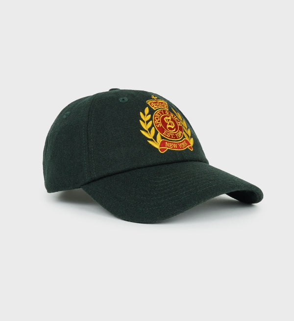 Sporty & Rich NY Crest Wool Hat - Forest/Gold