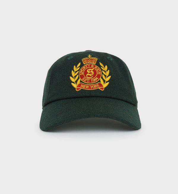sporty & rich NY Crest Wool Hat - Forest/Gold