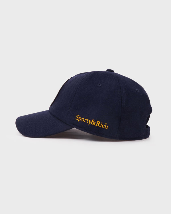 Sporty & Rich NY Crest Wool Hat - Navy