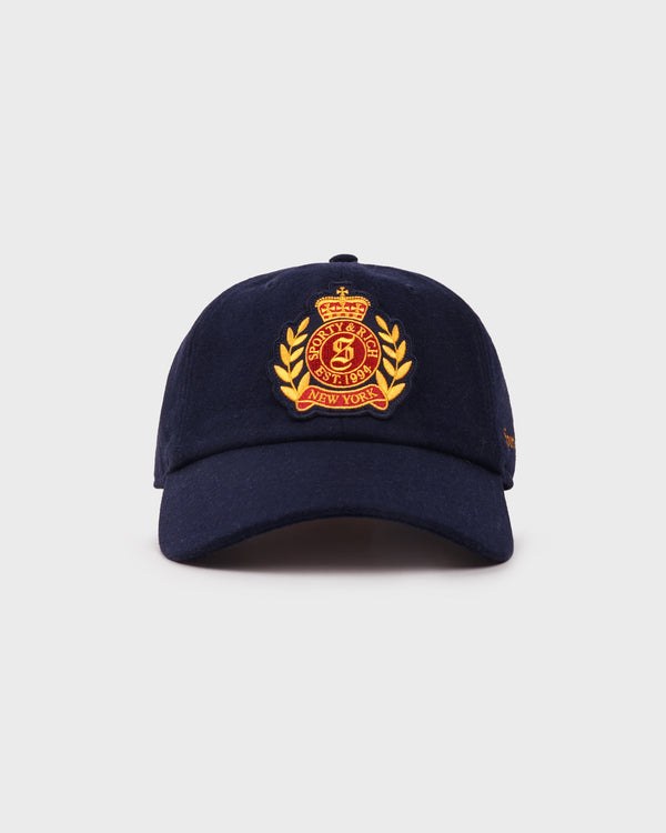 sporty & rich NY Crest Wool Hat - Navy