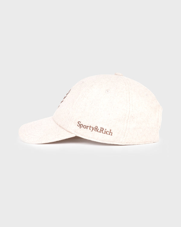 Sporty & Rich NY Crest Wool Hat - Tapioca