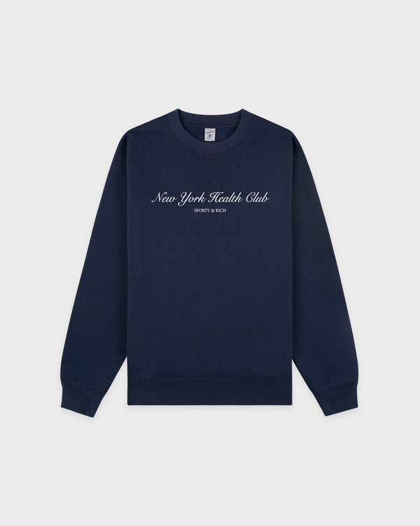 sporty & rich NY Health Club Crewneck - Navy/Ecru