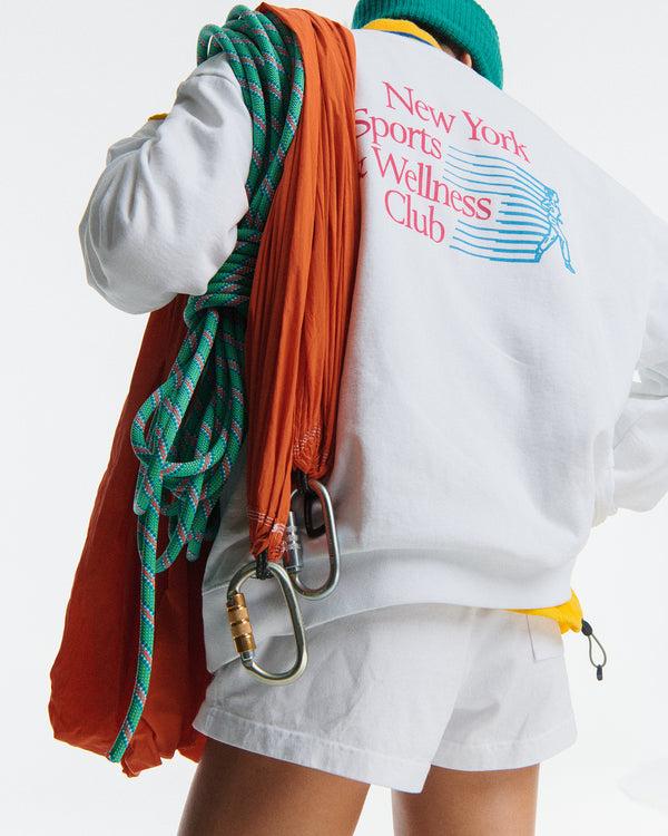 Sporty & Rich NY Motion Crewneck - White/Berry/Azure