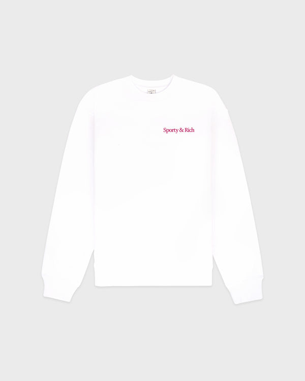 sporty & rich NY Motion Crewneck - White/Berry/Azure