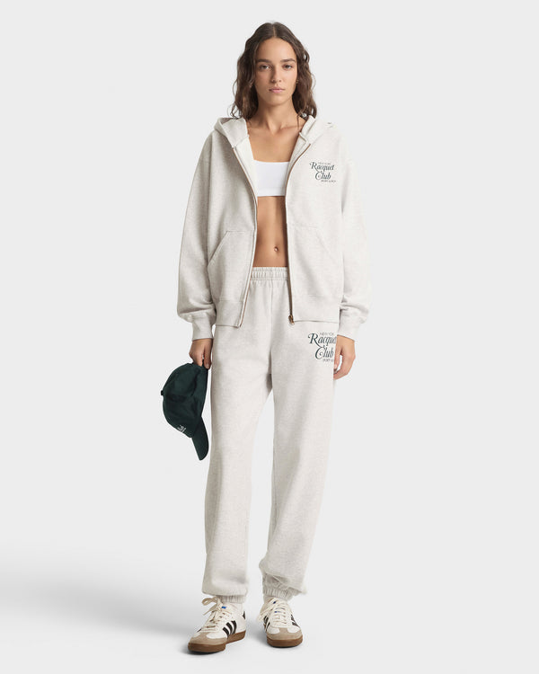 Sporty & Rich NYRC Zip Hoodie - Heather Gray/Forest