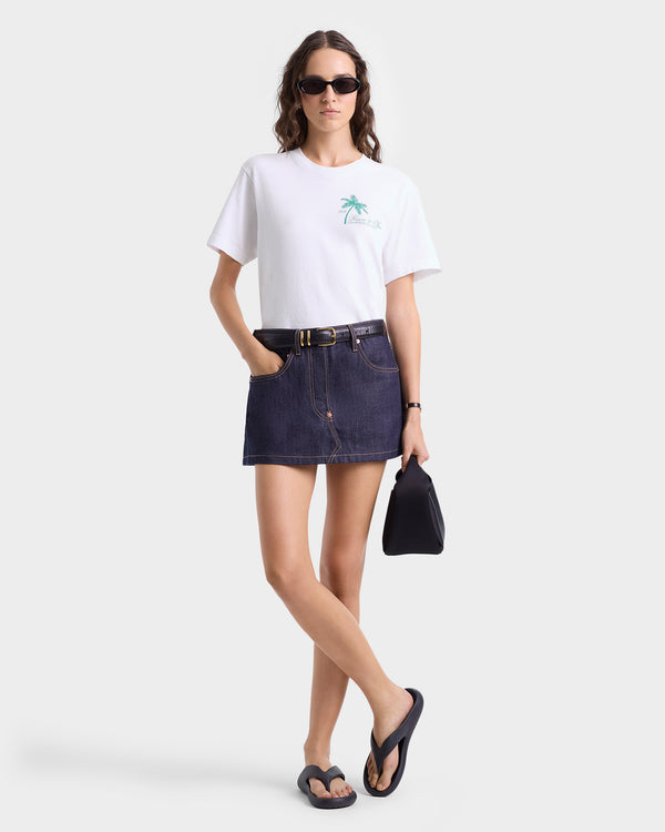 Sporty & Rich Palms T-Shirt - White/Spring Green