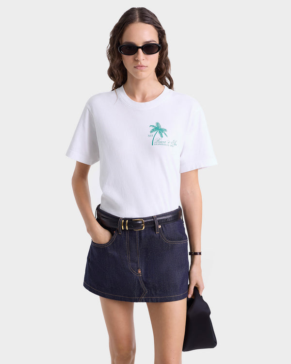 Sporty & Rich Palms T-Shirt - White/Spring Green