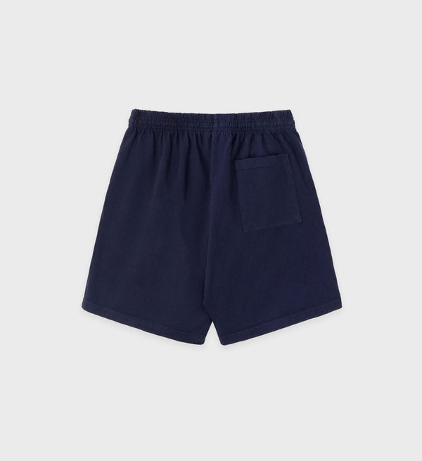 Sporty & Rich Play Tennis Gym Short - Navy/White